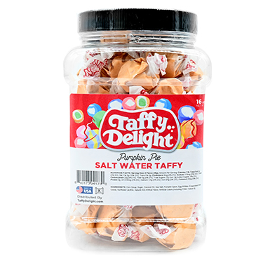 Taffy Delight Pumpkin Pie Salt Water Taffy 16oz Jar 